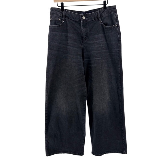 Boden Denim - Boden Wide Leg Jeans Womens 8R Black Denim High Rise Relaxed Minimalist Classic